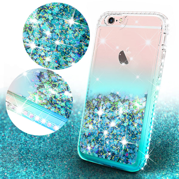clear liquid phone case for apple iphone 7 - teal - www.coverlabusa.com