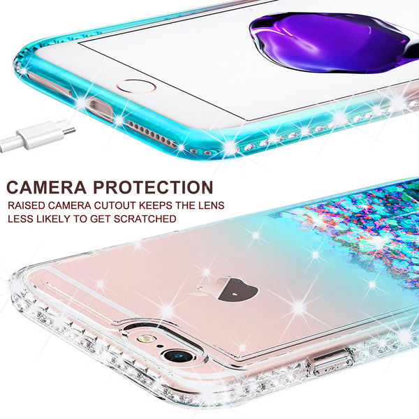 clear liquid phone case for apple iphone 7 - teal - www.coverlabusa.com