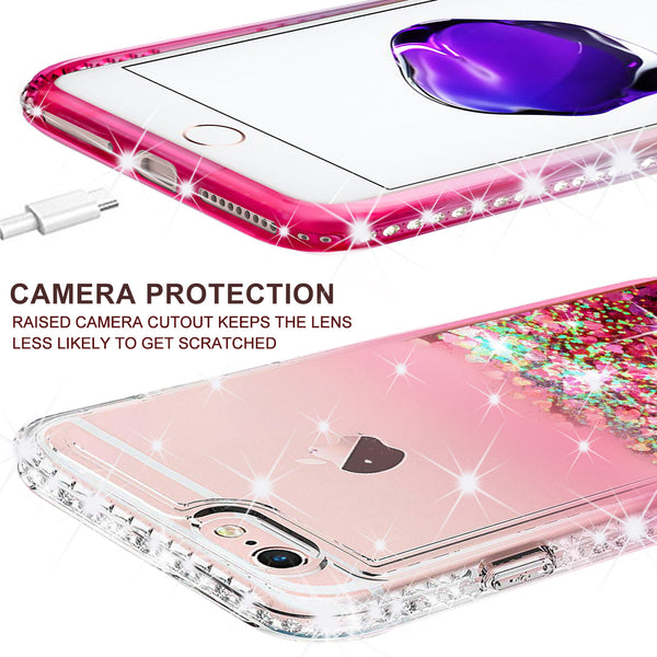 clear liquid phone case for apple iphone 7 - hot pink - www.coverlabusa.com
