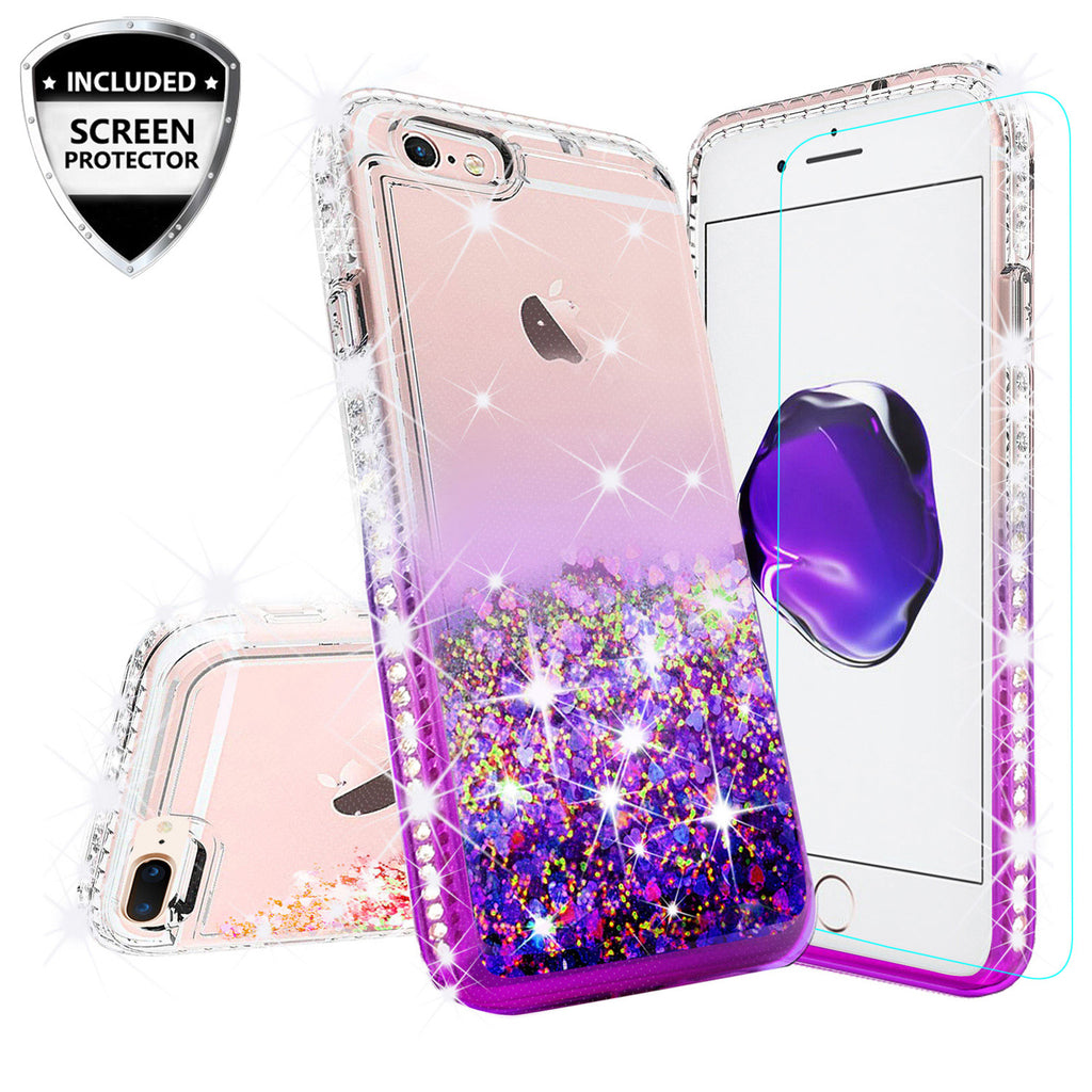 clear liquid phone case for apple iphone 7 plus - purple - www.coverlabusa.com