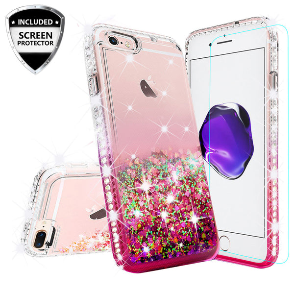 clear liquid phone case for apple iphone 7 - hot pink - www.coverlabusa.com