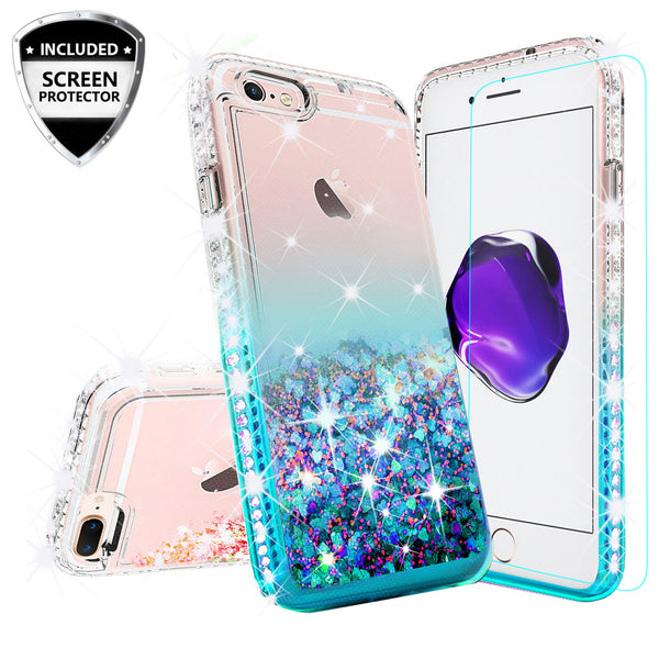 clear liquid phone case for apple iphone 8 - teal - www.coverlabusa.com