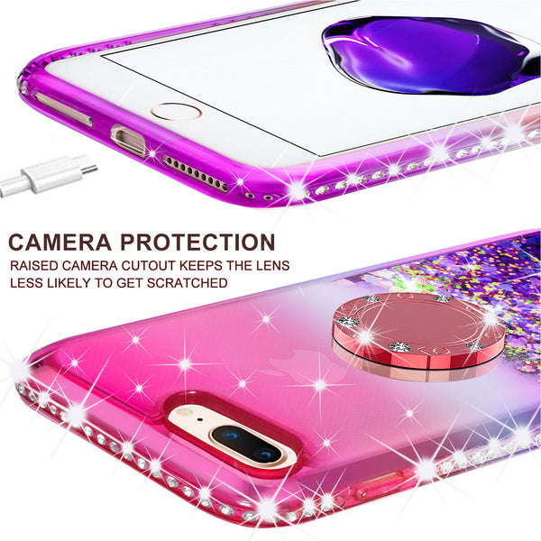 glitter ring phone case for Apple iPhone 7/8 Plus- pink gradient - www.coverlabusa.com