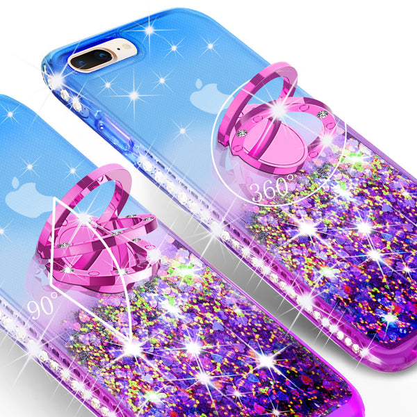 glitter ring phone case for Apple iPhone 7/8 - blue gradient - www.coverlabusa.com