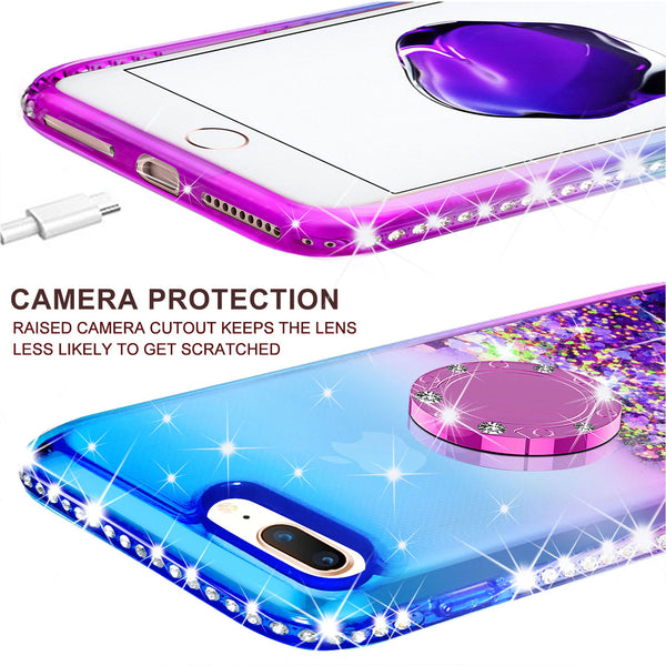 glitter ring phone case for Apple iPhone 7/8 - blue gradient - www.coverlabusa.com