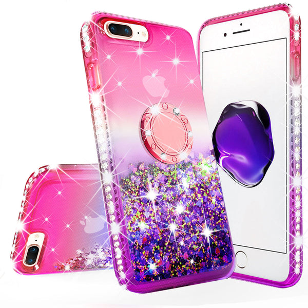 glitter ring phone case for Apple iPhone 7/8 Plus- pink gradient - www.coverlabusa.com