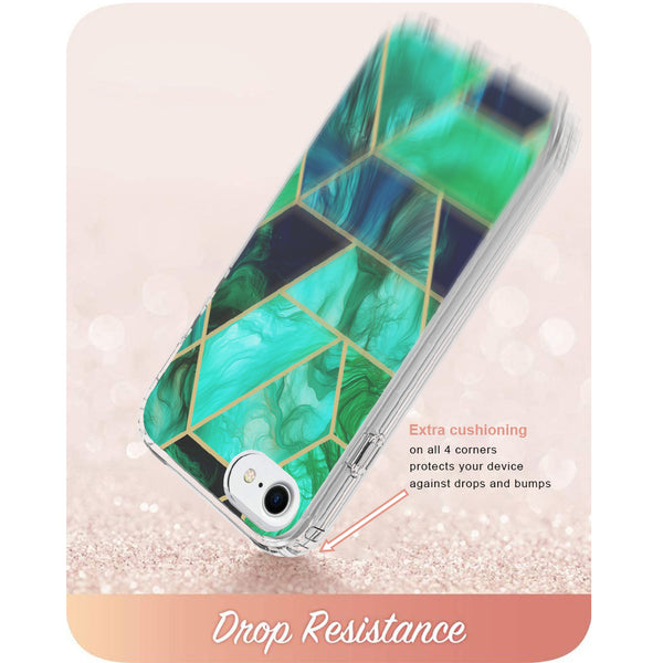 apple ipohne 8 full-body case - teal marble - www.coverlabusa.com