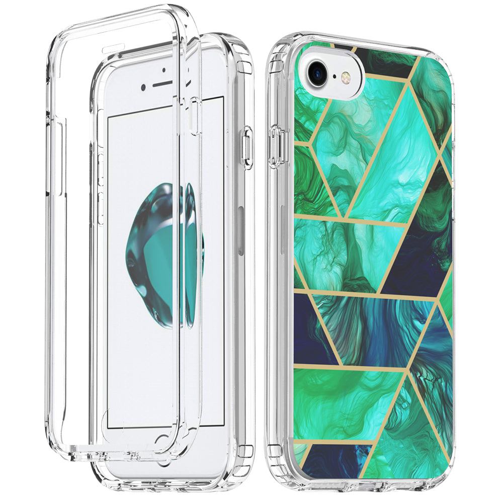 apple ipohne 8 full-body case - teal marble - www.coverlabusa.com