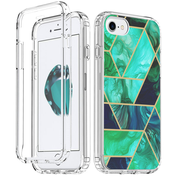 apple ipohne 8 full-body case - teal marble - www.coverlabusa.com