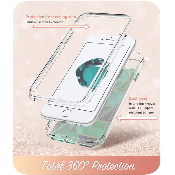 apple ipohne 8 full-body case - teal marble - www.coverlabusa.com