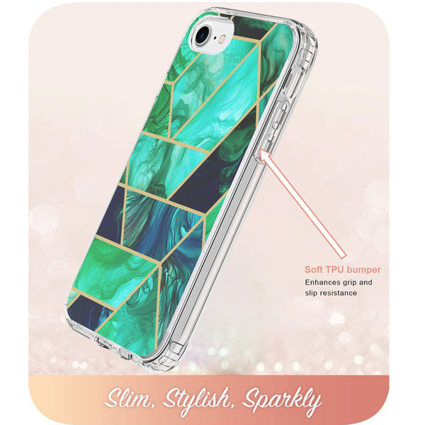 apple ipohne 8 full-body case - teal marble - www.coverlabusa.com