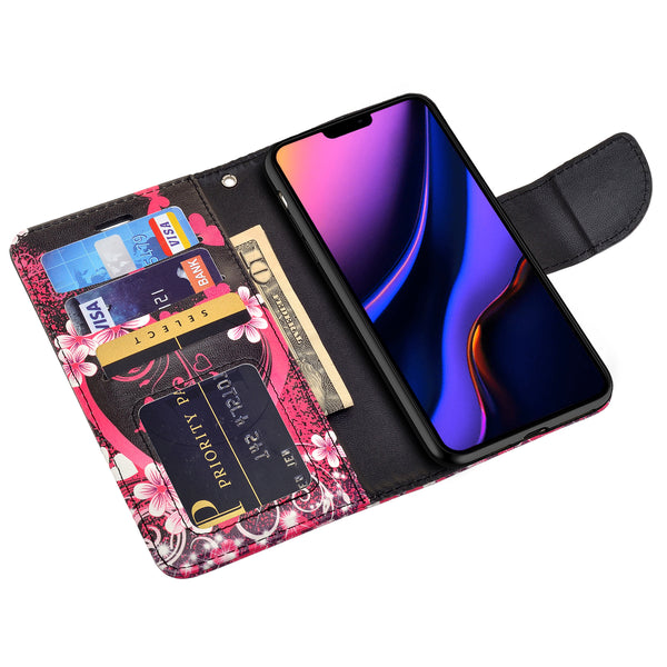 apple iphone 11 wallet case - heart butterflies - www.coverlabusa.com