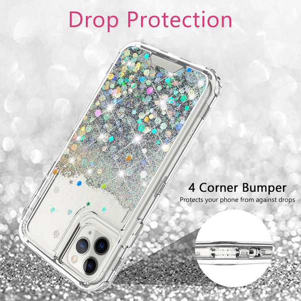hard clear glitter phone case for apple iphone 11 - clear - www.coverlabusa.com