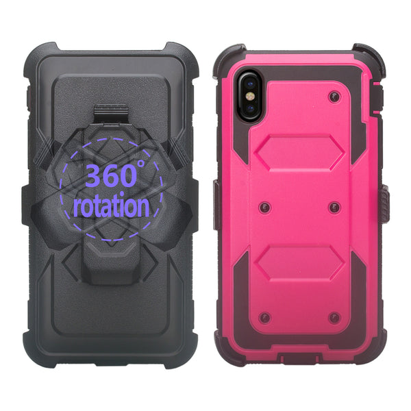 Apple iPhone 11 pro max heavy duty holster case - hot pink - www.coverlabusa.com