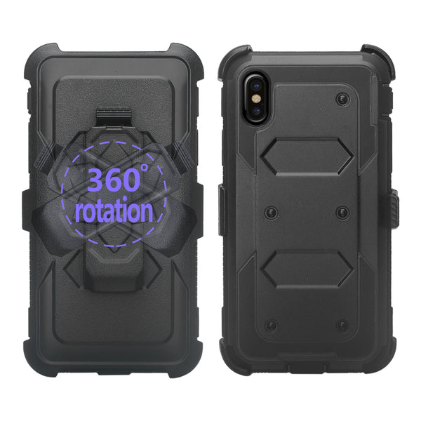 Apple iPhone 11 pro max heavy duty holster case - black - www.coverlabusa.com