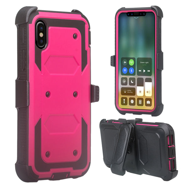 Apple iPhone 11 pro max heavy duty holster case - hot pink - www.coverlabusa.com