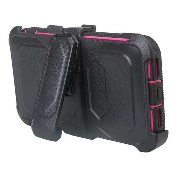 Apple iPhone 11 pro max heavy duty holster case - hot pink - www.coverlabusa.com