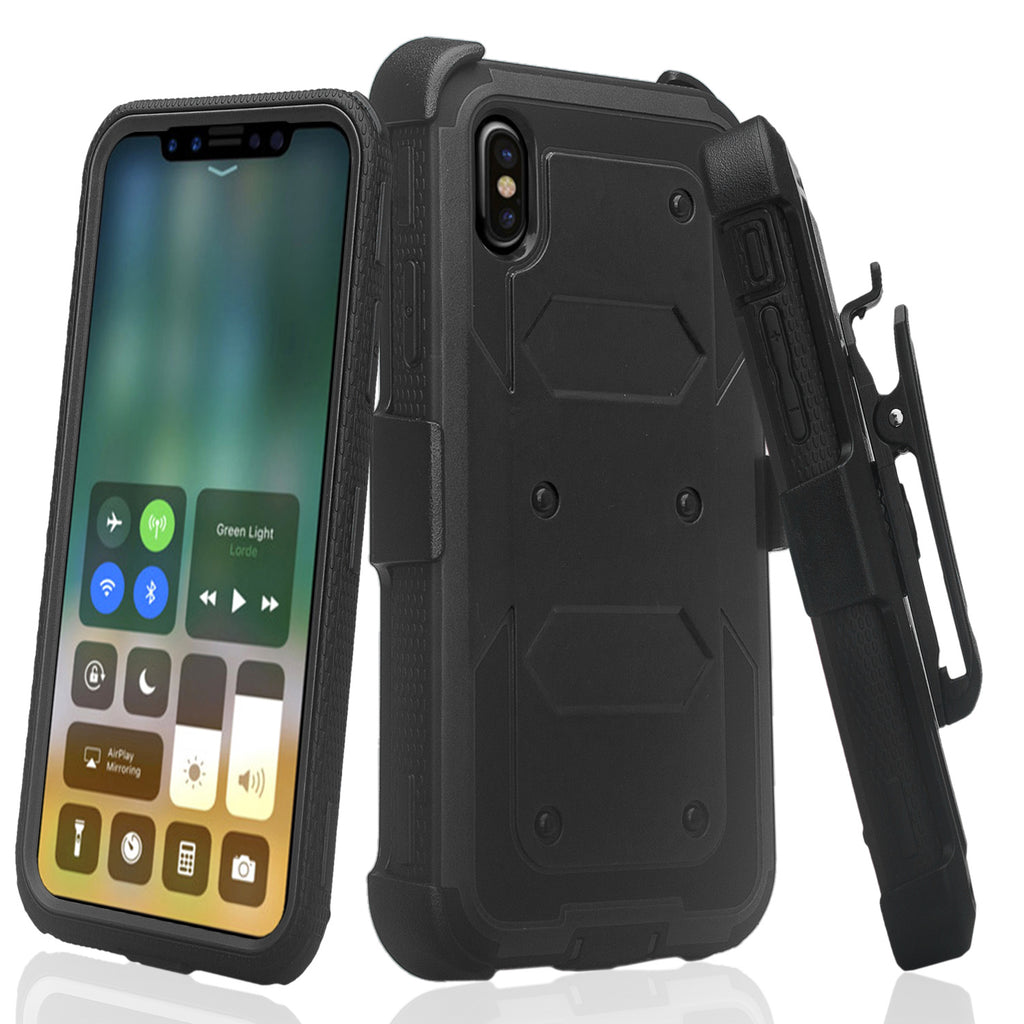 Apple iPhone 11 pro max heavy duty holster case - black - www.coverlabusa.com