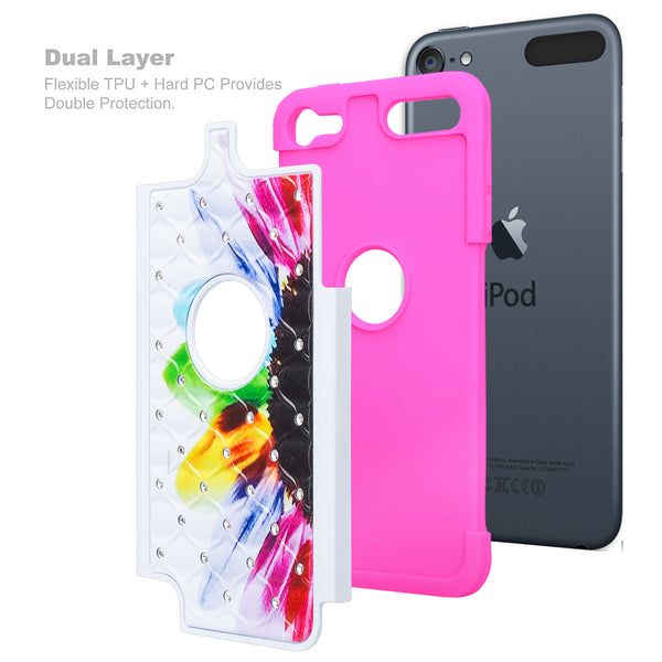 apple ipod touch6 diamond rhinestone case - sunflower - www.coverlabusa.com