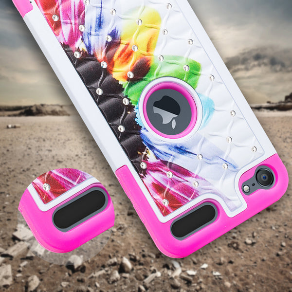 apple ipod touch6 diamond rhinestone case - sunflower - www.coverlabusa.com