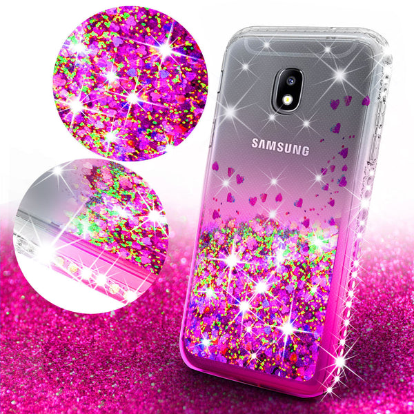 clear liquid phone case for samsung galaxy j3 (2018) - hot pink - www.coverlabusa.com