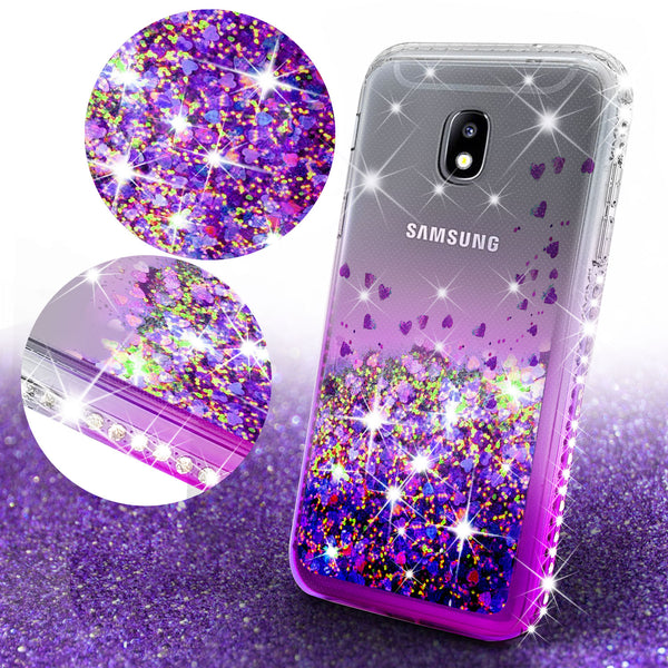 clear liquid phone case for samsung galaxy j3 (2018) - purple - www.coverlabusa.com