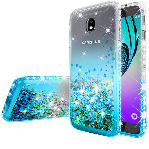 clear liquid phone case for samsung galaxy j3 (2018) - teal - www.coverlabusa.com