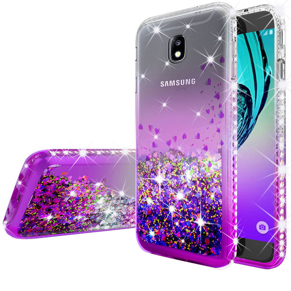 clear liquid phone case for samsung galaxy j3 (2018) - purple - www.coverlabusa.com