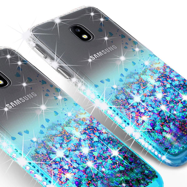 clear liquid phone case for samsung galaxy j3 (2018) - teal - www.coverlabusa.com