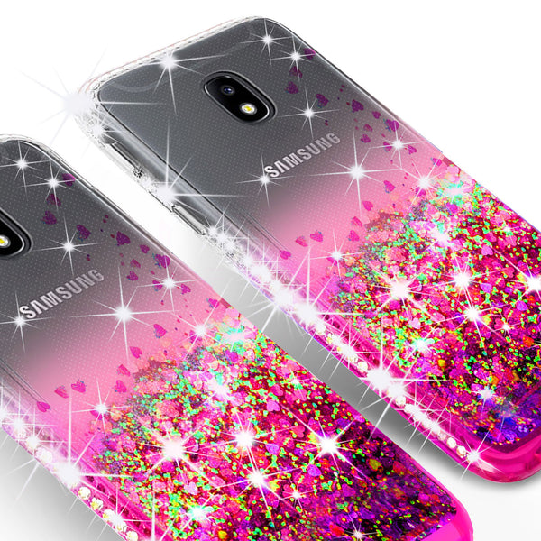 clear liquid phone case for samsung galaxy j3 (2018) - hot pink - www.coverlabusa.com