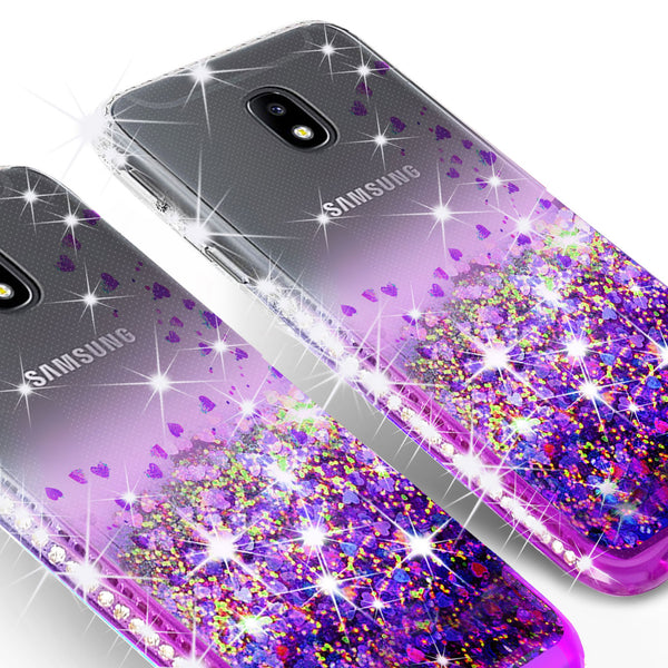 clear liquid phone case for samsung galaxy j3 (2018) - purple - www.coverlabusa.com