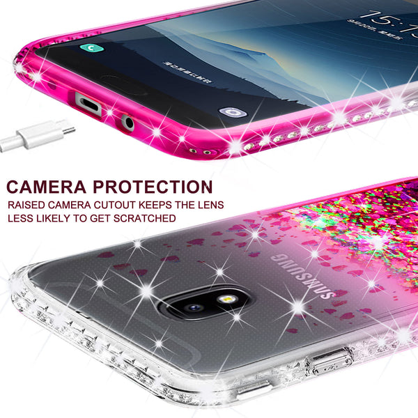 clear liquid phone case for samsung galaxy j3 (2018) - hot pink - www.coverlabusa.com