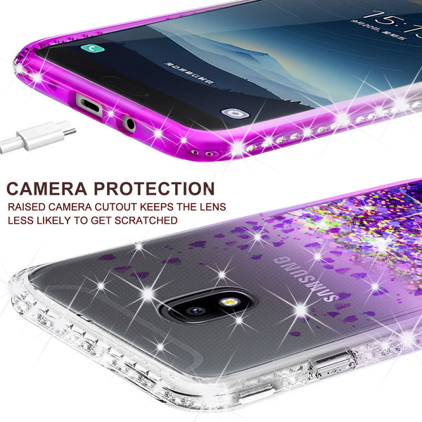 clear liquid phone case for samsung galaxy j3 (2018) - purple - www.coverlabusa.com