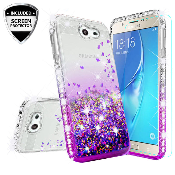 clear liquid phone case for samsung galaxy j7 2017 - purple - www.coverlabusa.com