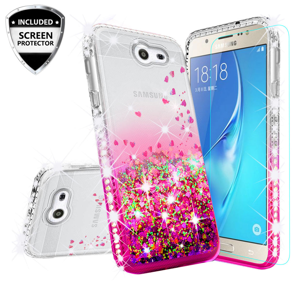 clear liquid phone case for samsung galaxy j7 2017 - hot pink - www.coverlabusa.com