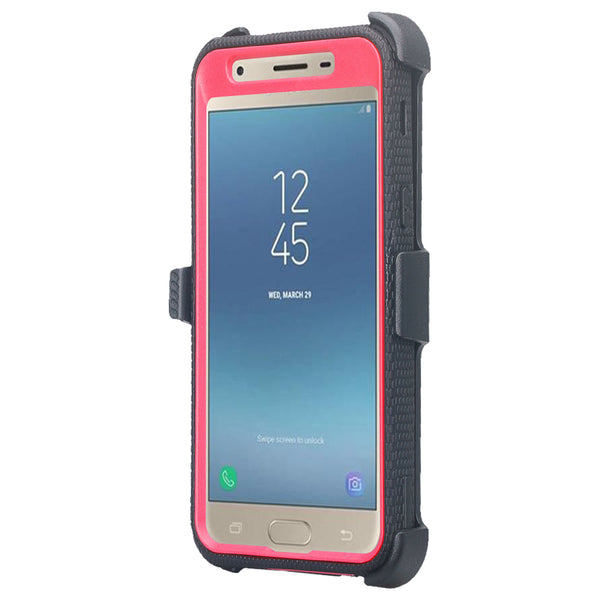 samsung galaxy j3 2018 heavy duty holster case - hot pink - www.coverlabusa.com