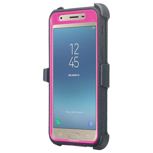 samsung galaxy j3 2018 heavy duty holster case - purple - www.coverlabusa.com