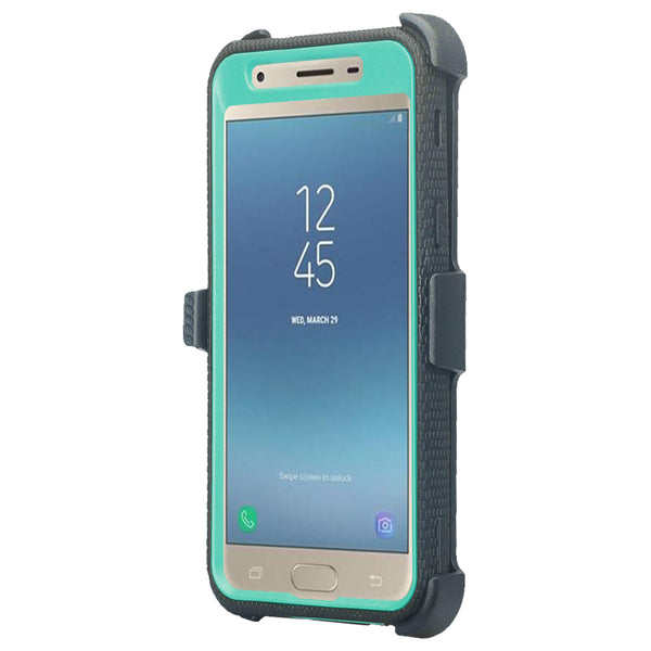 samsung galaxy j3 2018 heavy duty holster case - teal - www.coverlabusa.com