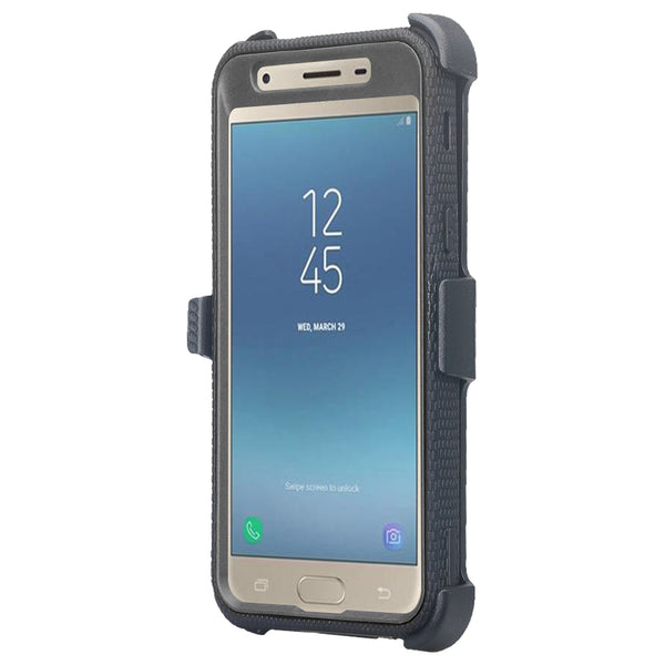 samsung galaxy j3 2018 heavy duty holster case - black - www.coverlabusa.com