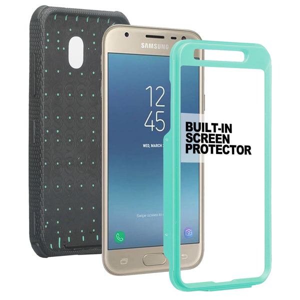 samsung galaxy j3 2018 heavy duty holster case - teal - www.coverlabusa.com