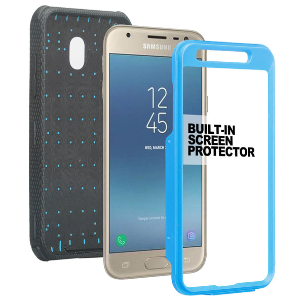 samsung galaxy j3 2018 heavy duty holster case - blue - www.coverlabusa.com