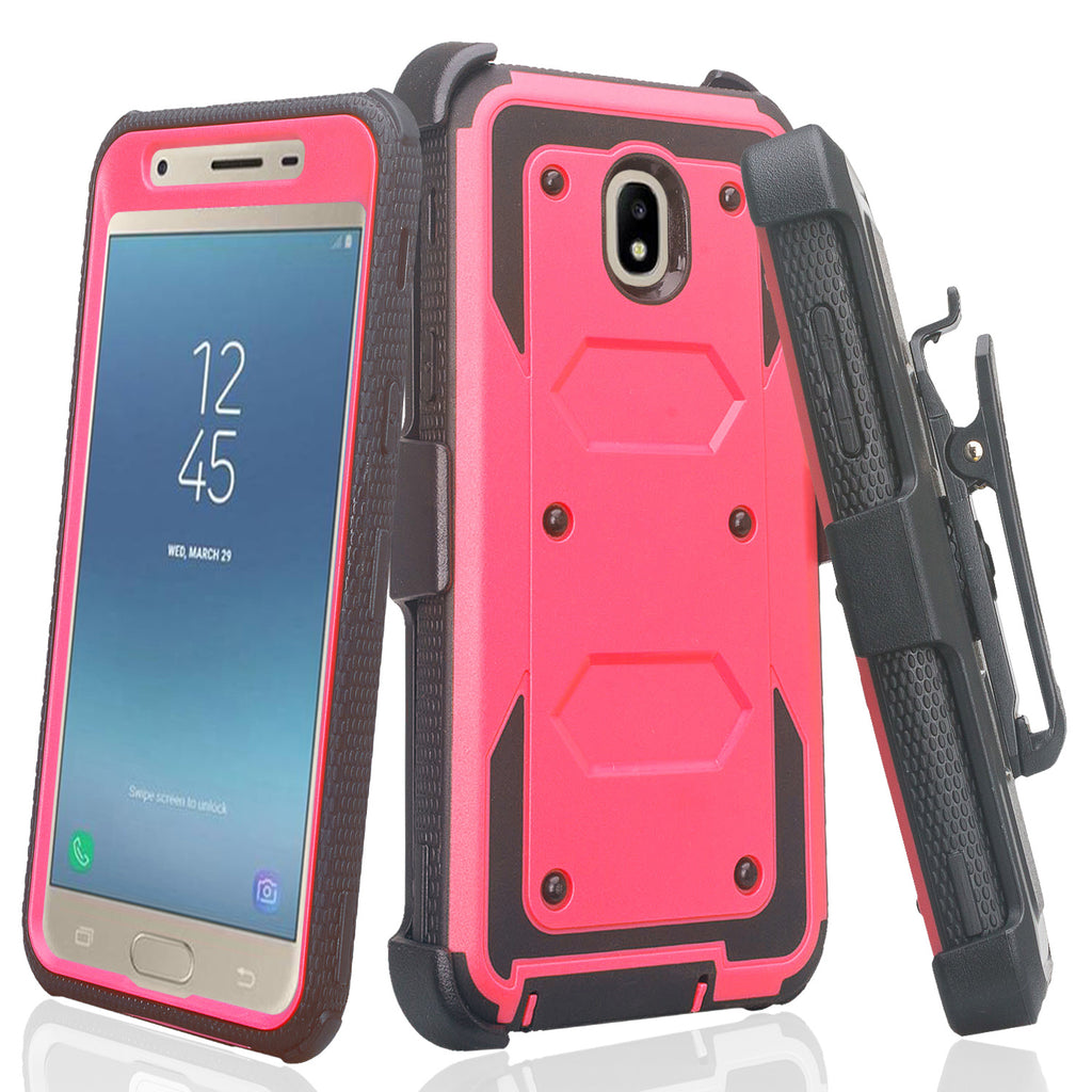 samsung galaxy j3 2018 heavy duty holster case - hot pink - www.coverlabusa.com