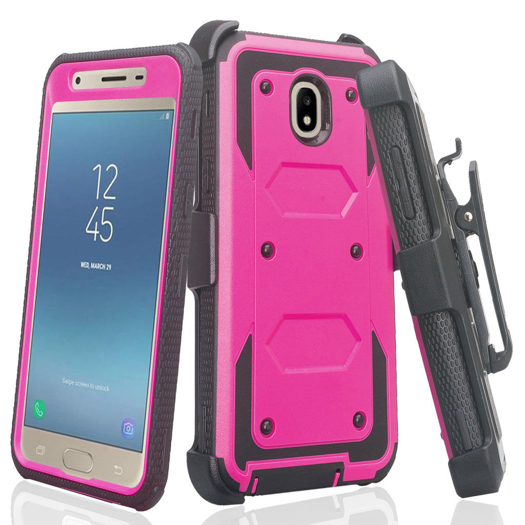 samsung galaxy j3 2018 heavy duty holster case - purple - www.coverlabusa.com