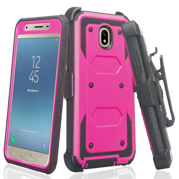 samsung galaxy j3 2018 heavy duty holster case - purple - www.coverlabusa.com