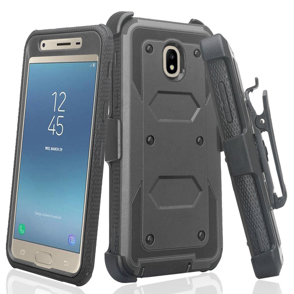 samsung galaxy j3 2018 heavy duty holster case - black - www.coverlabusa.com