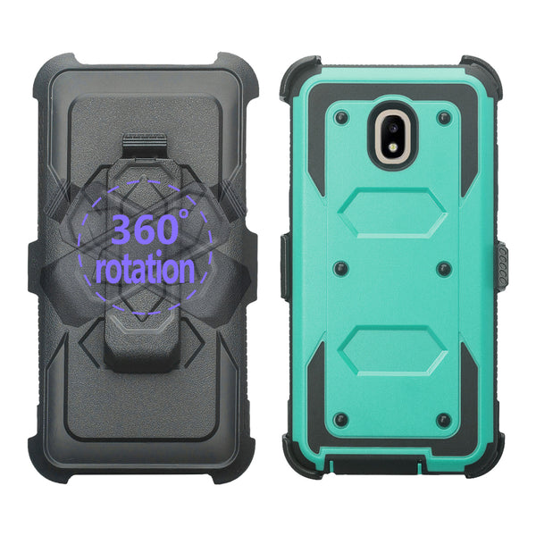 samsung galaxy j3 2018 heavy duty holster case - teal - www.coverlabusa.com