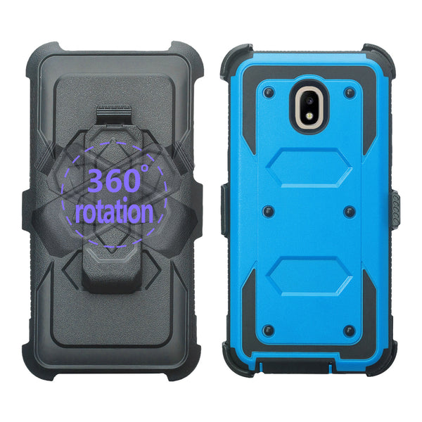 samsung galaxy j3 2018 heavy duty holster case - blue - www.coverlabusa.com