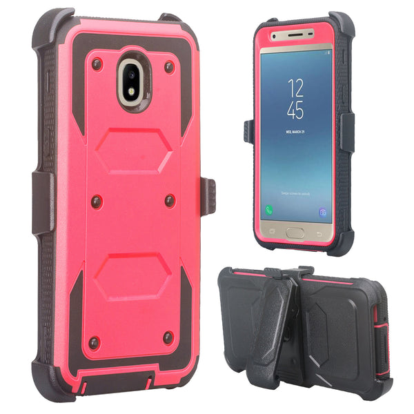 samsung galaxy j3 2018 heavy duty holster case - hot pink - www.coverlabusa.com