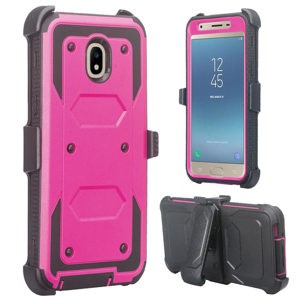 samsung galaxy j3 2018 heavy duty holster case - purple - www.coverlabusa.com