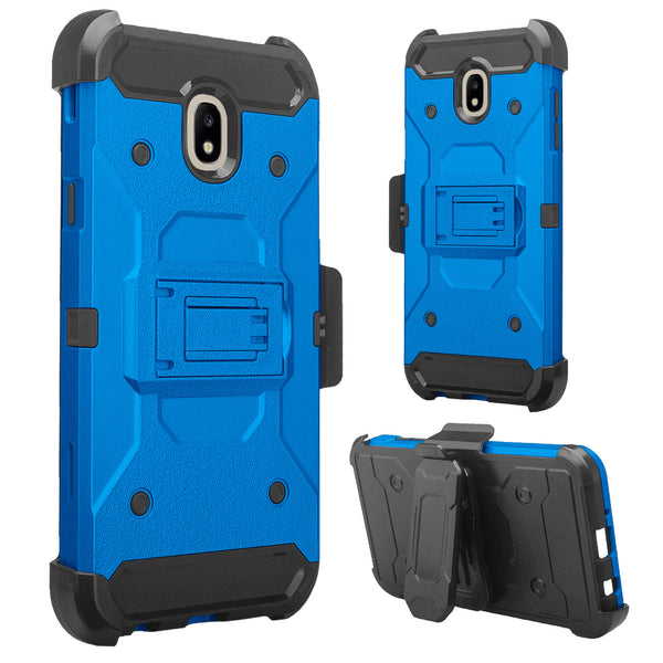 Samsung Galaxy J3 2018 Hybrid Holster Case - Blue - www.coverlabusa.com